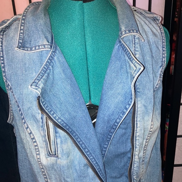 Lucky denim vest. Size medium. Gathered in back. - Picture 2 of 6